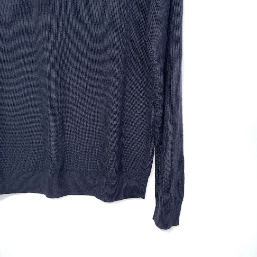 1901 Nordstrom Crewneck Ribbed Knit Sweater In Black Caviar Size XL NEW